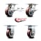 Service Caster 5 Inch Polyurethane Caster Brakes/Swivel Locks and 2 Rigid, 2PK SCC-35S520-PPUB-SLB-BSL-2-R-2 - alternate 4